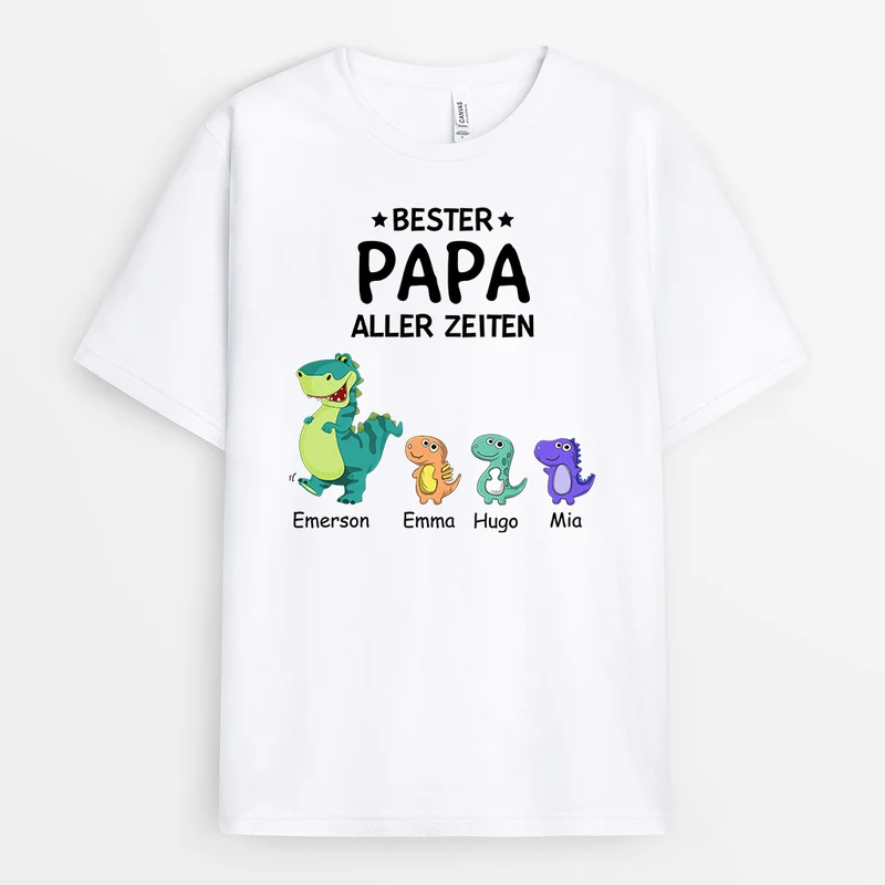 Bester Papa Aller Zeiten - Personalisierte Geschenke | T-Shirt für Papa/Opa