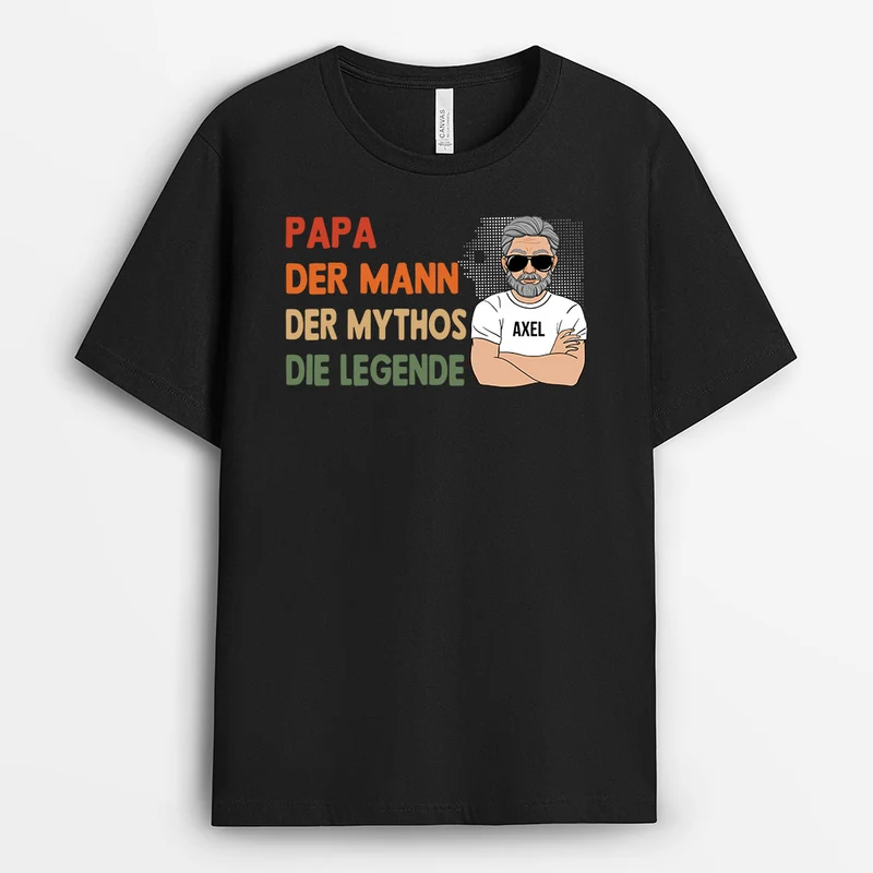 Papa Die Legende - Personalisierte Geschenke | T-Shirt für Papa/Opa