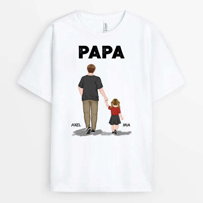Papa Kinder - Personalisierte Geschenke | T-Shirt für Papa/Opa