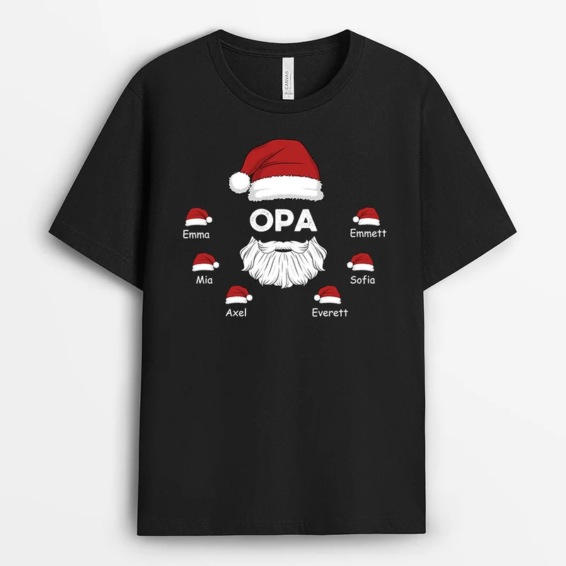 Papa Weihnachtsmann - Personalisierte Geschenke | T-Shirt für Papa/Opa Weihnachten