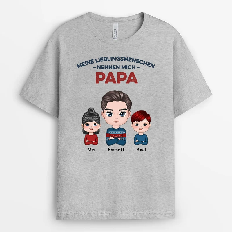 Meine Lieblingsmenschen - Personalisierte Geschenke | T-Shirt für Papa/Opa Weihnachten