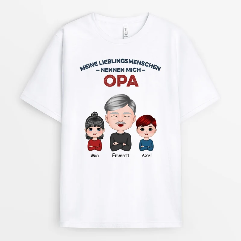 Meine Lieblingsmenschen - Personalisierte Geschenke | T-Shirt für Papa/Opa Weihnachten