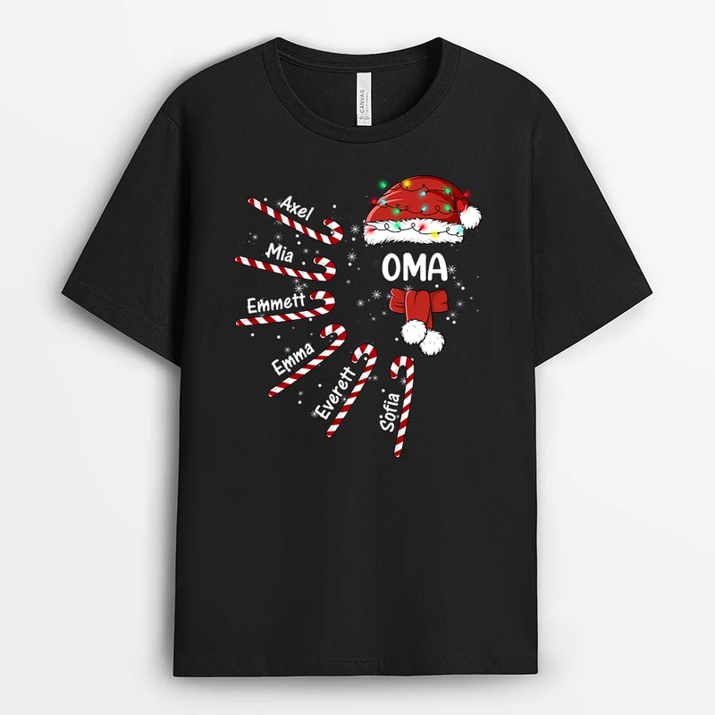Mama Oma Süßigkeiten - Personalisierte Geschenke | T-Shirt für Mama/Papa Weihnachten