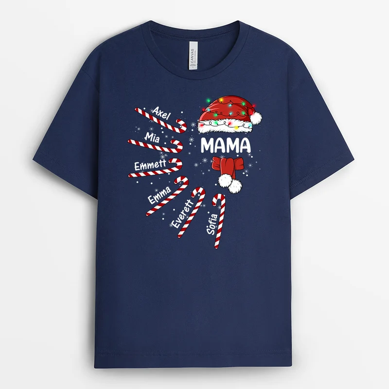 Mama Oma Süßigkeiten - Personalisierte Geschenke | T-Shirt für Mama/Papa Weihnachten