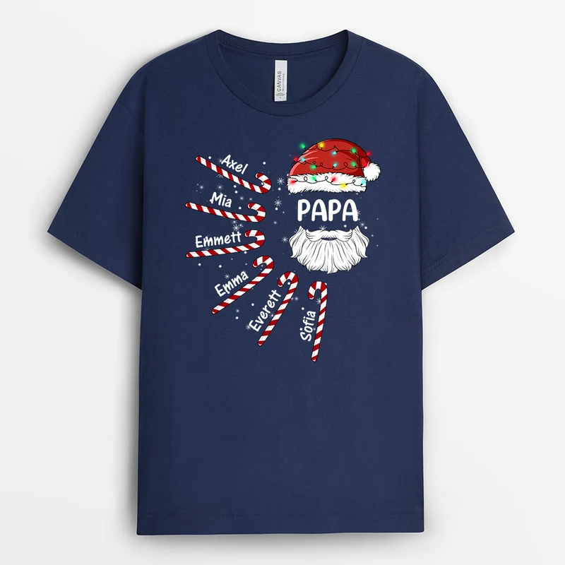 Papa Opa Süßigkeiten - Personalisierte Geschenke | T-Shirt für Mama/Papa Weihnachten
