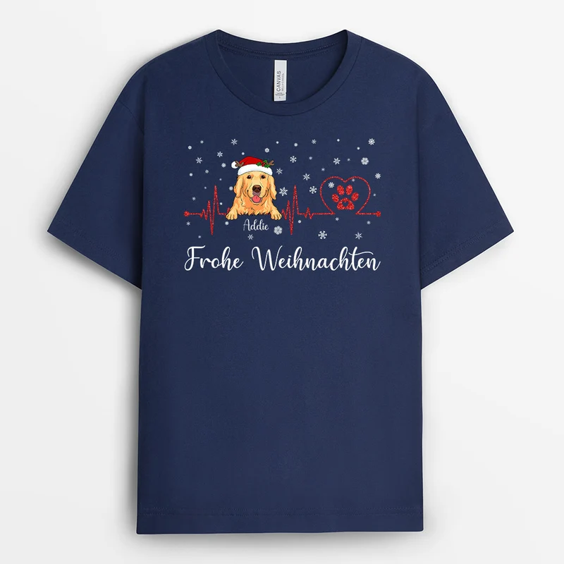 Frohe Weihnachten - Personalisierte Geschenke | T-Shirt für Hundebesitzer