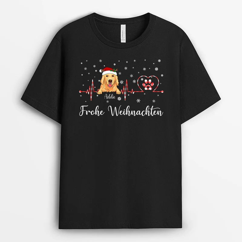 Frohe Weihnachten - Personalisierte Geschenke | T-Shirt für Hundebesitzer