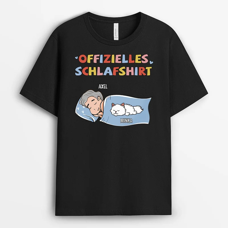 Offizielles Schlafshirt - Personalisierte Geschenke | T-Shirt für Katzenbesitzer