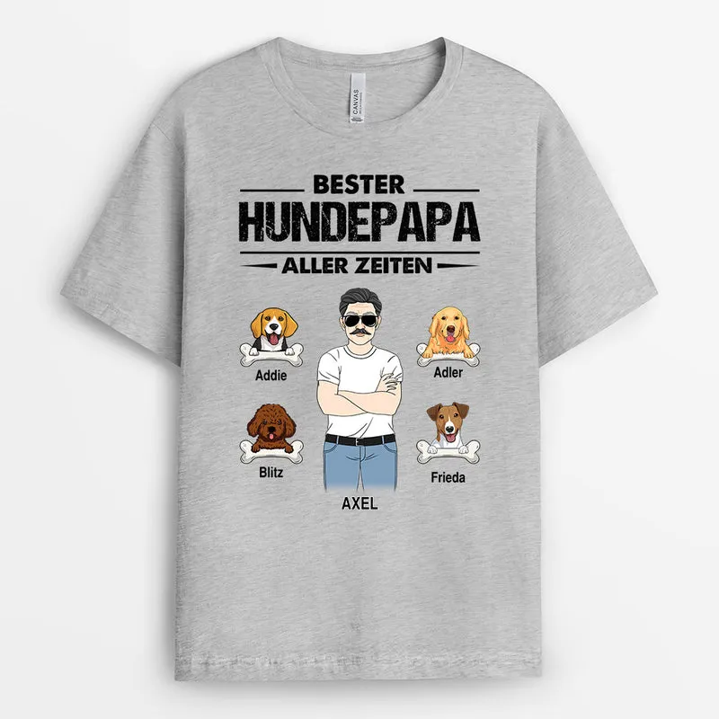 Bester Hundevater Aller Zeiten - Personalisierte Geschenke | T-Shirt für Hundeliebhaber
