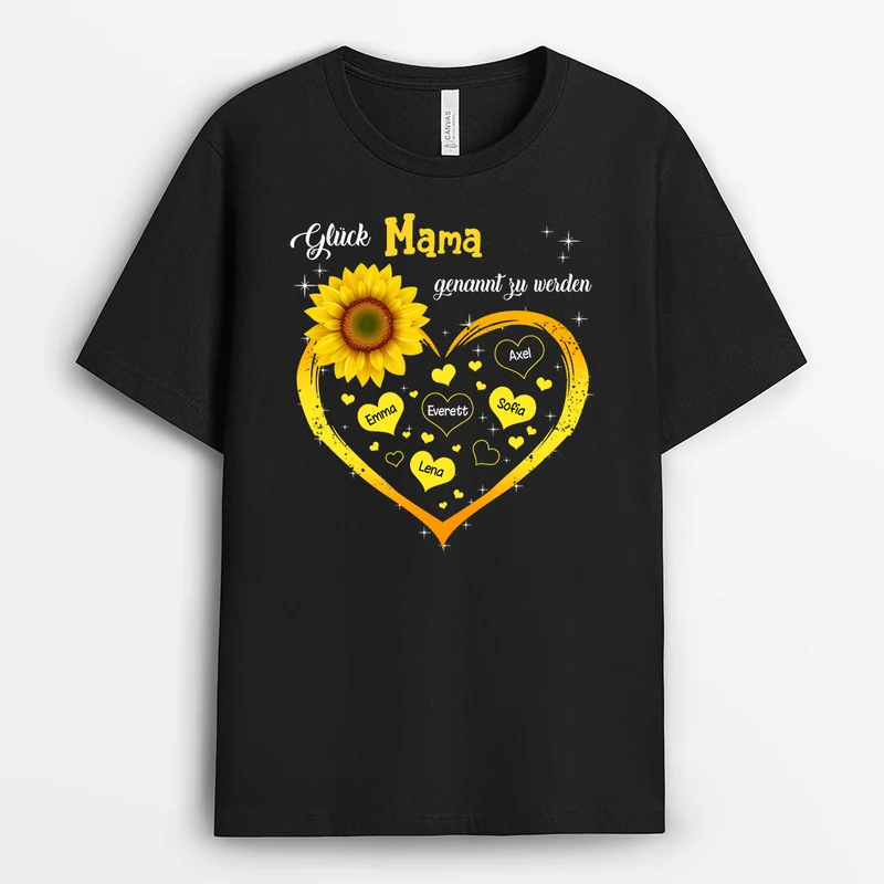 Glück Oma Mama Genannt Zu Werden - Personalisierte Geschenke | T-Shirt für Oma/Mama