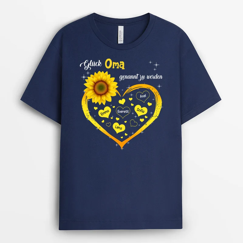 Glück Oma Mama Genannt Zu Werden - Personalisierte Geschenke | T-Shirt für Oma/Mama