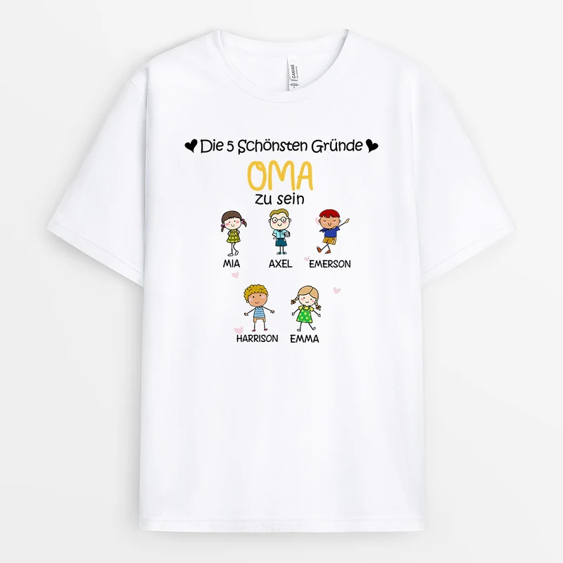 Schönsten Gründe Oma Zu Sein - Personalisierte Geschenke | T-Shirt für Oma/Mama
