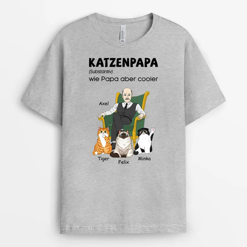 Katzenvater - Personalisierte Geschenke | T-Shirt für Katzenbesitzer
