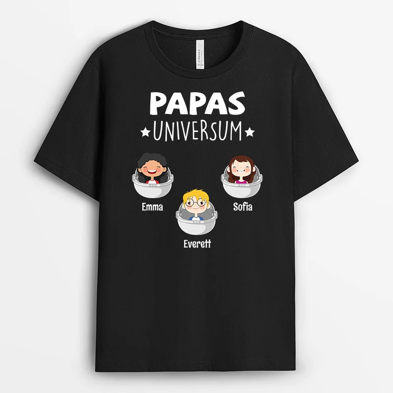 Papas Universum - Personalisierte Geschenke | T-Shirt für Papa/Opa