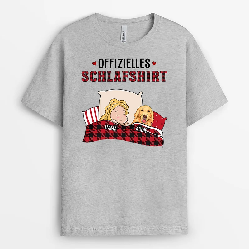 Offizielles Schlafshirt - Personalisierte Geschenke | T-Shirt für Hundebesitzer