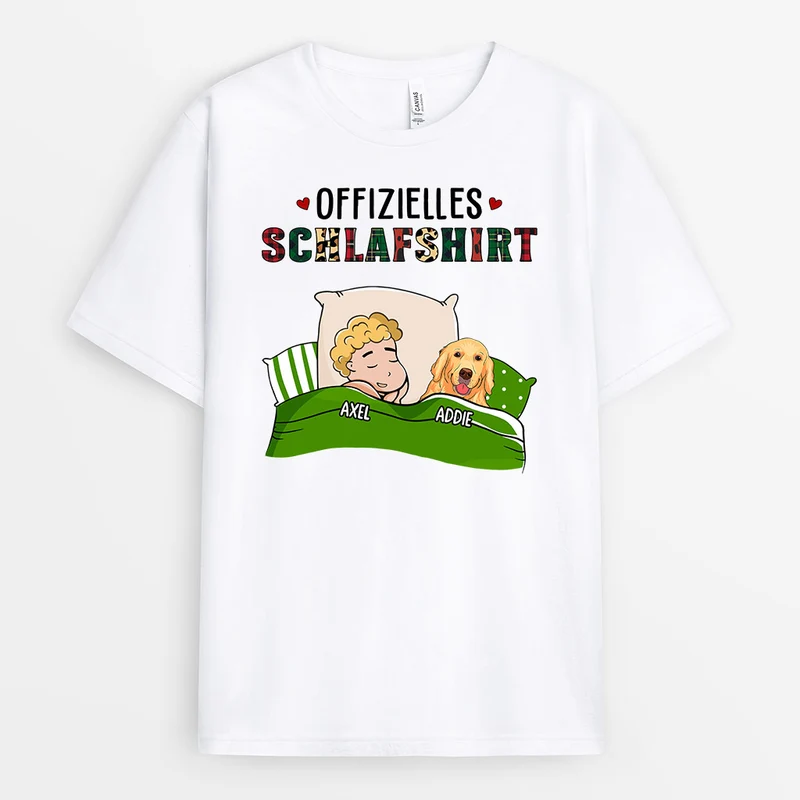 Offizielles Schlafshirt - Personalisierte Geschenke | T-Shirt für Hundebesitzer