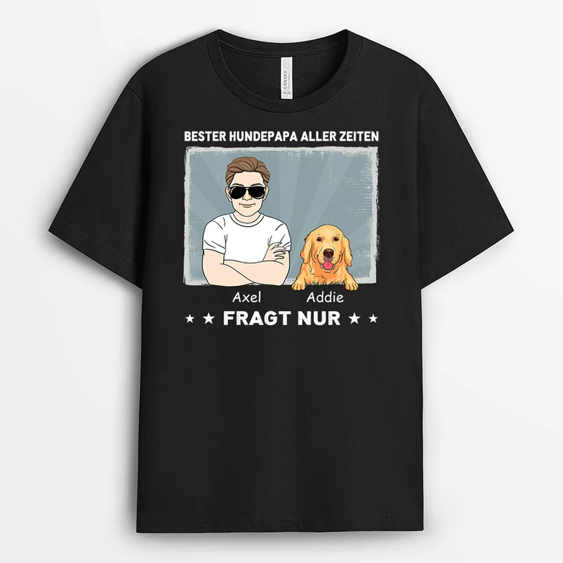 Bester Hundepapa - Personalisierte Geschenke | T-Shirt für Hundebesitzer