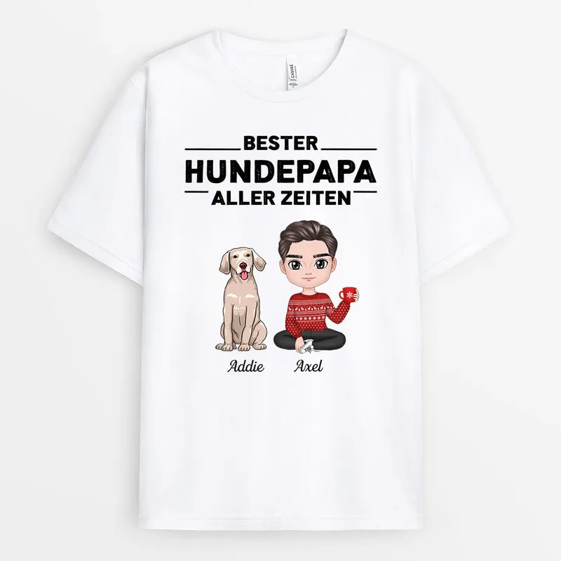 Bester Hundepapa Aller Zeiten - Personalisierte Geschenke | T-Shirt für Hundebesitzer