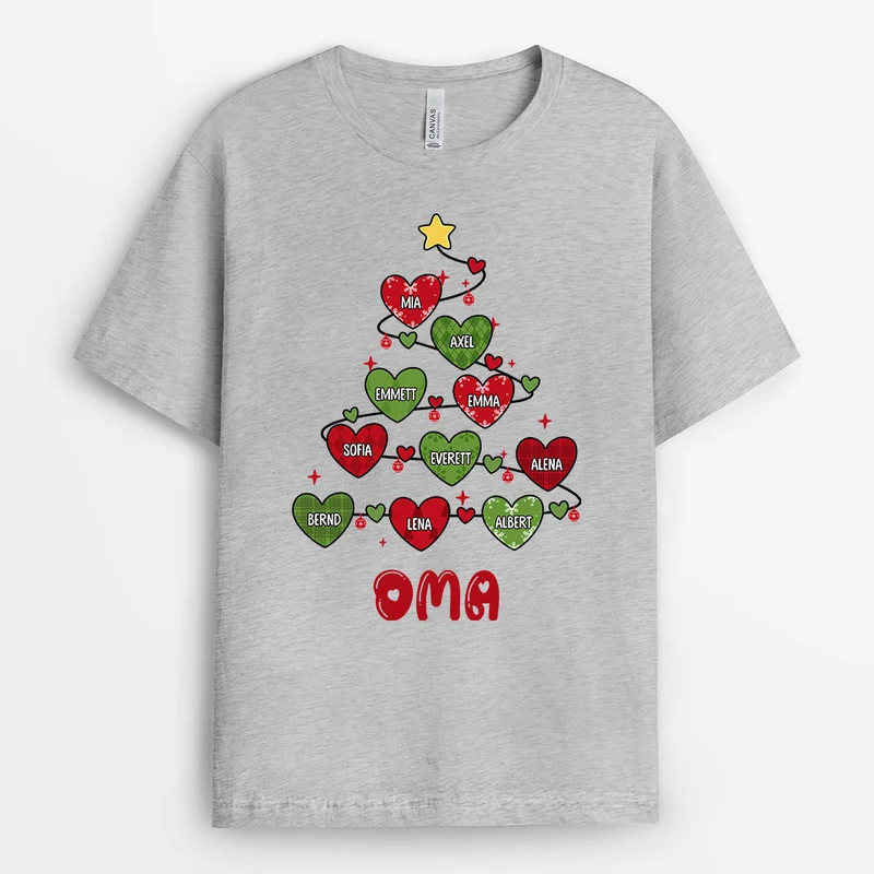 Weihnachtsbaum Mit Herzen - Personalisierte Geschenke | T-Shirt für Mama/Oma