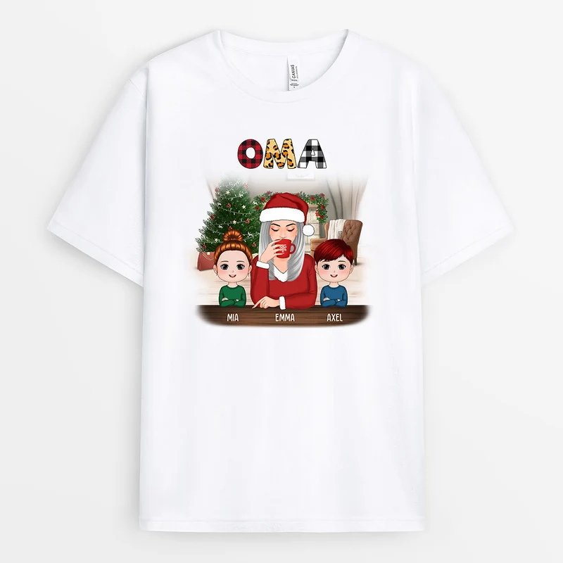 Mama Kinder Zu Weihnachten - Personalisierte Geschenke | T-Shirt für Mama/Oma