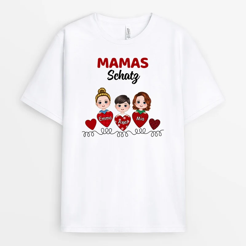 Omas Schatz Enkelkinder - Personalisierte Geschenke | T-Shirt für Mama/Oma