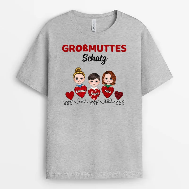 Omas Schatz Enkelkinder - Personalisierte Geschenke | T-Shirt für Mama/Oma
