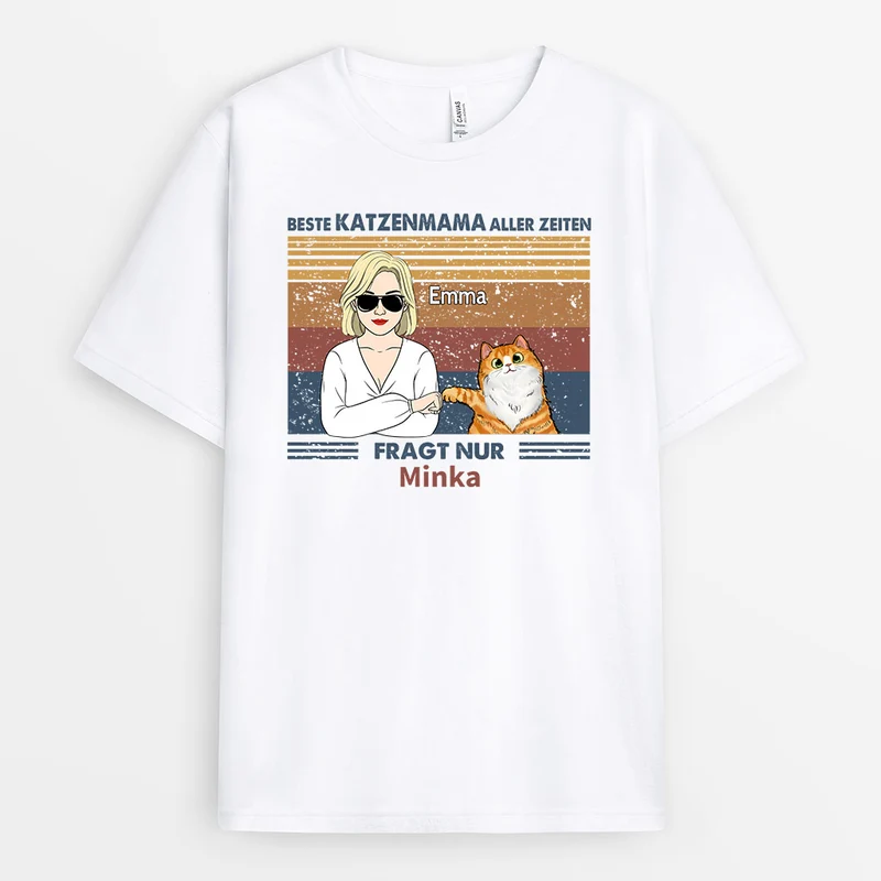 Lustige Katze - Personalisierte Geschenke | T-Shirt für Katzenbesitzer