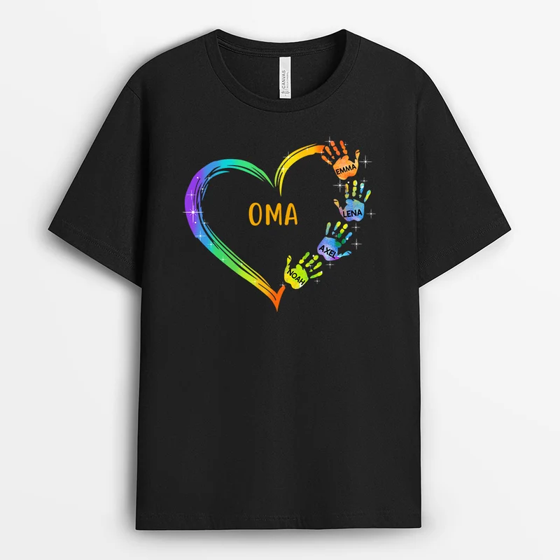 Omas Herz - Personalisierte Geschenke | T-Shirt für Oma/Mama
