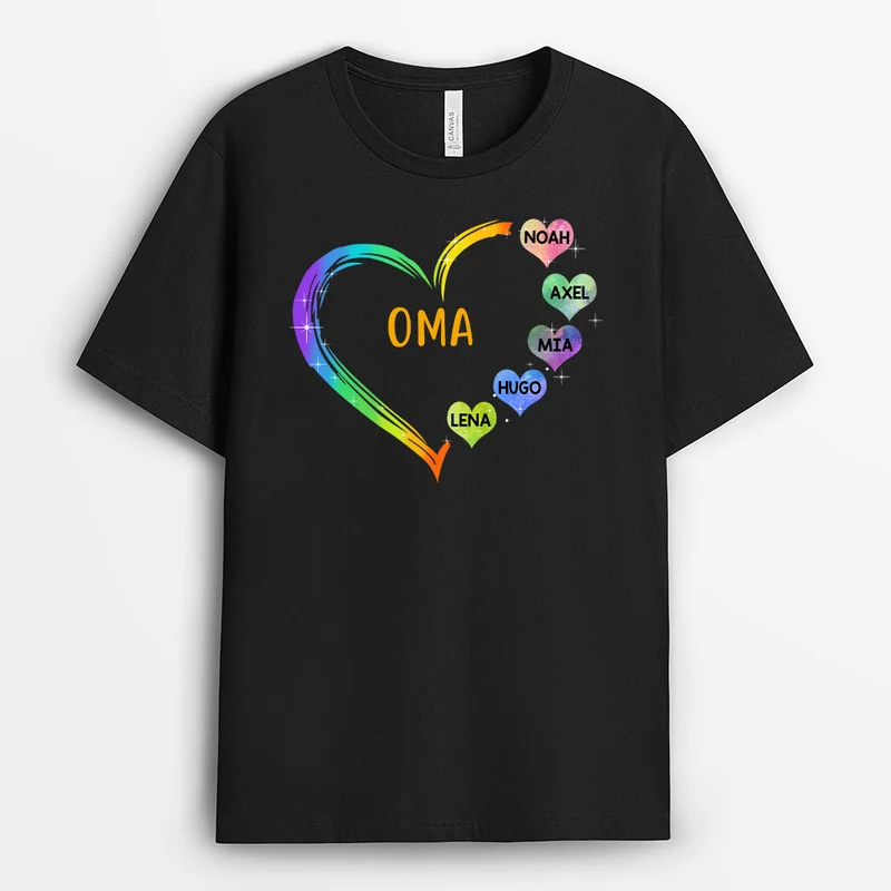 Omas Herz - Personalisierte Geschenke | T-Shirt für Oma/Mama