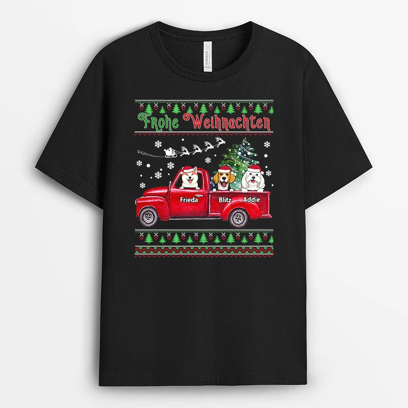 Frohe Weihnachten - Personalisierte Geschenke | T-Shirt für Hundeliebhaber
