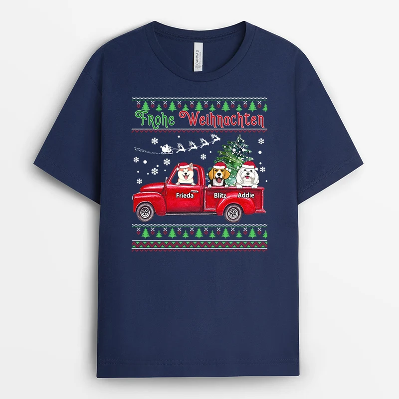 Frohe Weihnachten - Personalisierte Geschenke | T-Shirt für Hundeliebhaber