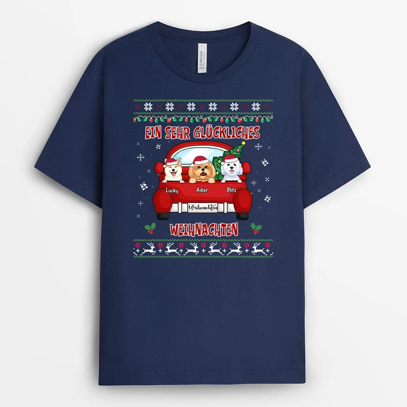 Ein Sehr Glückliches Weihnachten - Personalisierte Geschenke | T-Shirt für Hundeliebhaber