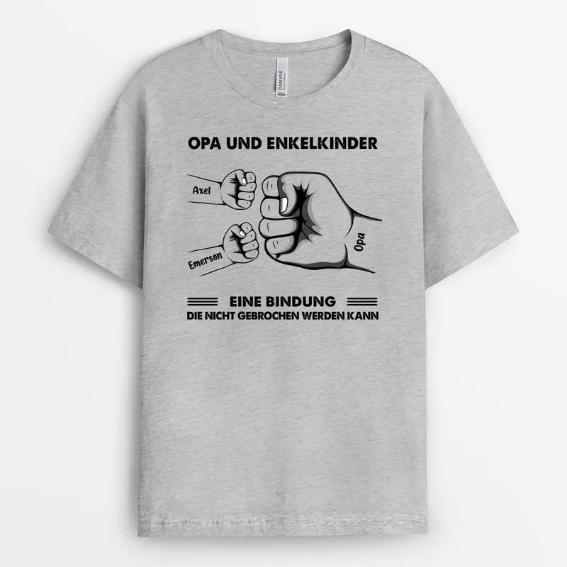 Fauststoss Papa Opa Und Kinder - Personalisierte Geschenke | T-Shirt für Opa/Papa