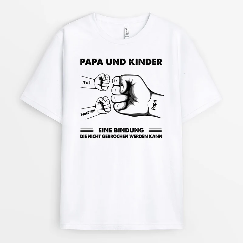 Fauststoss Papa Opa Und Kinder - Personalisierte Geschenke | T-Shirt für Opa/Papa