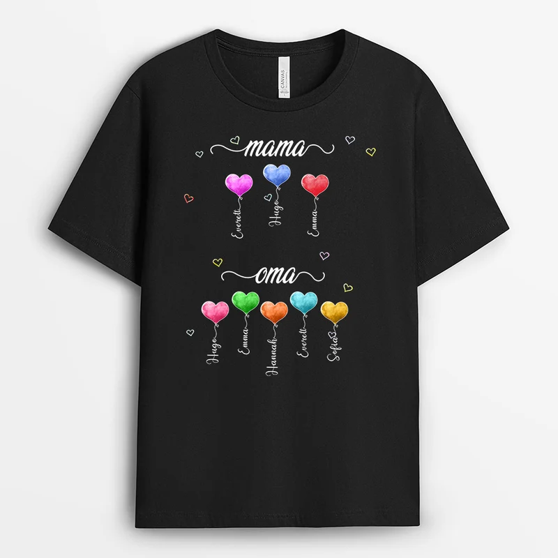 Liebe Mama Oma - Personalisierte Geschenke | T-Shirt für Oma/Mama