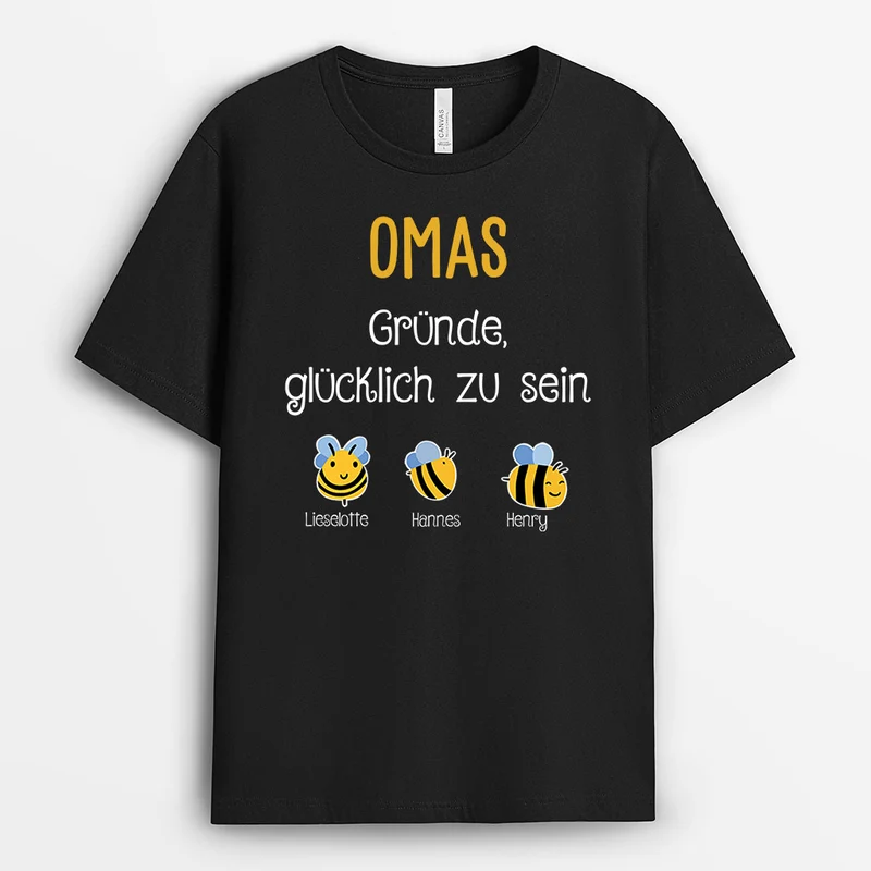 Omas Mamas Gründe, Glücklich Zu Sein - Personalisierte Geschenke | T-Shirt für Oma/Mama