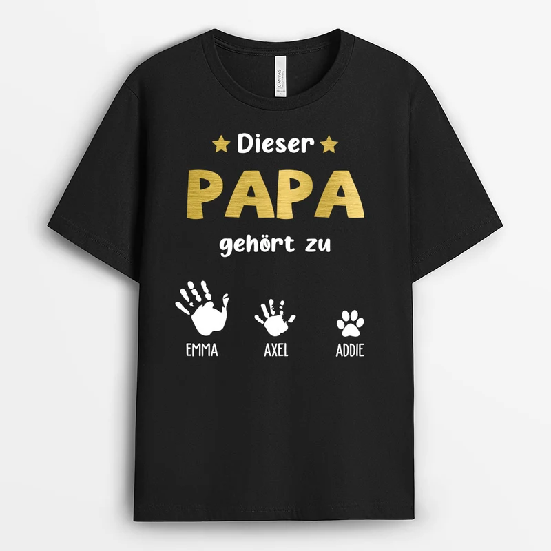Dieser Opa Papa Gehört Zu - Personalisierte Geschenke | T-Shirt für Opa/Papa