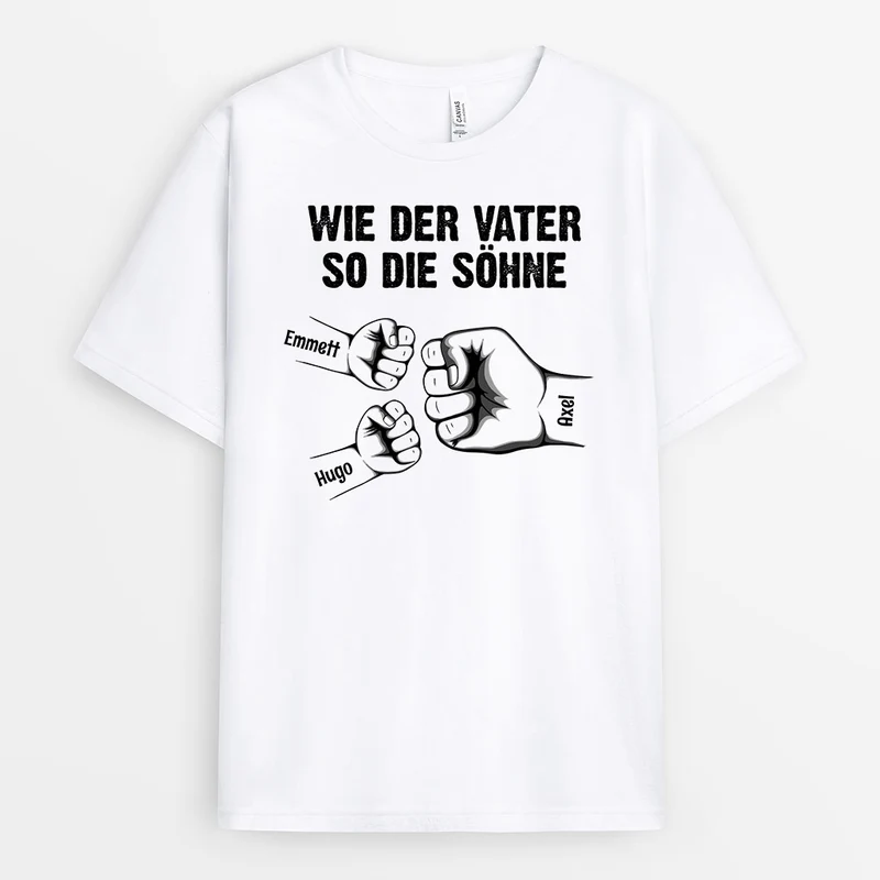 Wie Der Vater So Die Tochter - Personalisierte Geschenke | T-Shirt für Papa/Opa