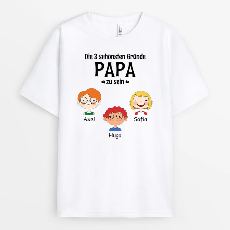 Die Wichtigsten Gründe - Personalisierte Geschenke | T-Shirt für Papa/Opa