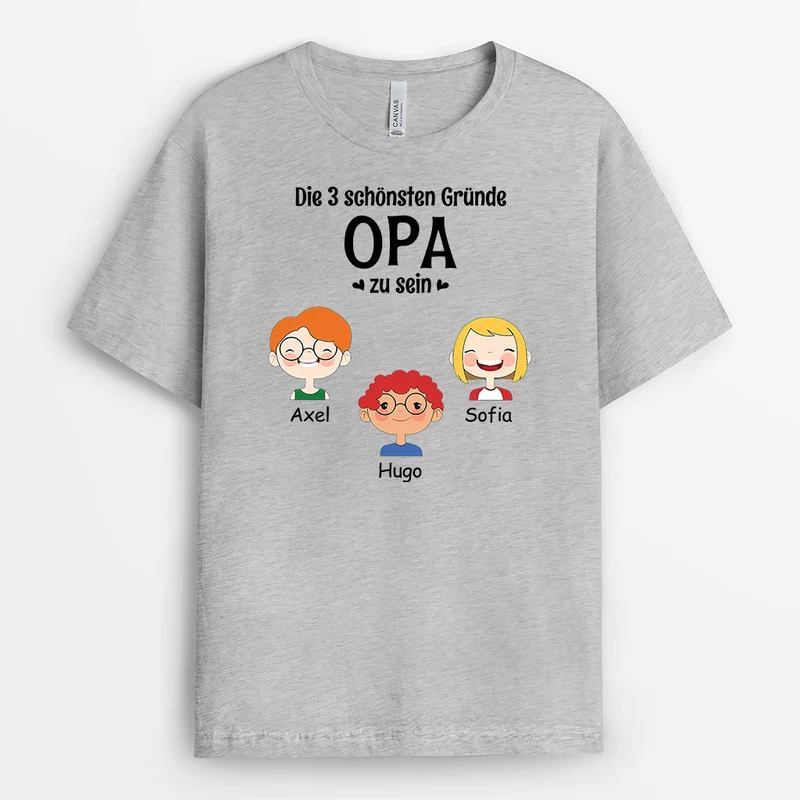 Die Wichtigsten Gründe - Personalisierte Geschenke | T-Shirt für Papa/Opa