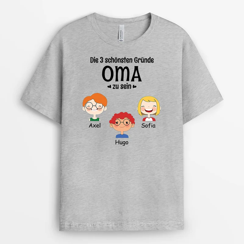 Die Wichtigsten Gründe - Personalisierte Geschenke | T-Shirt für Mama/Oma