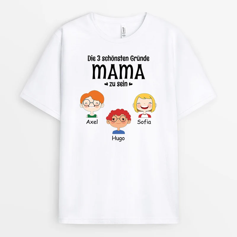 Die Wichtigsten Gründe - Personalisierte Geschenke | T-Shirt für Mama/Oma