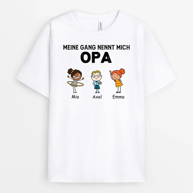 Mein Gang Nennt Mich Papa - Personalisierte Geschenke | T-Shirt für Papa/Opa