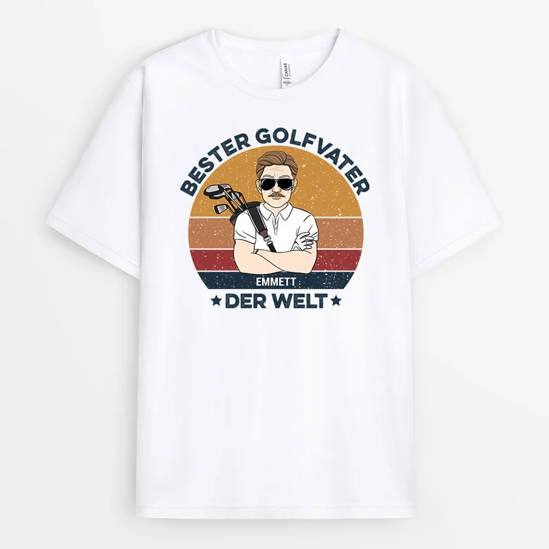 Bester Golfvater Der Welt - Personalisierte Geschenke | T-Shirt für Papa/Opa