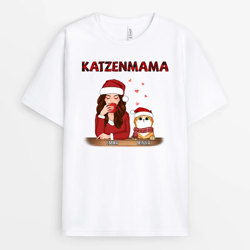 Katzenmama - Personalisierte Geschenke | T-Shirt für Katzenbesitzer