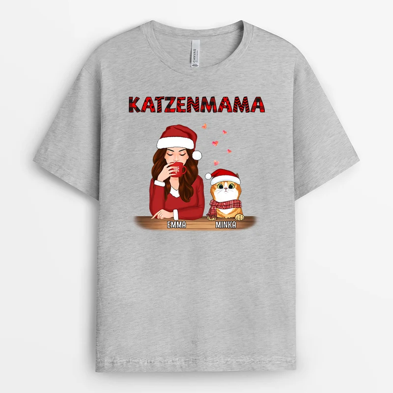 Katzenmama - Personalisierte Geschenke | T-Shirt für Katzenbesitzer