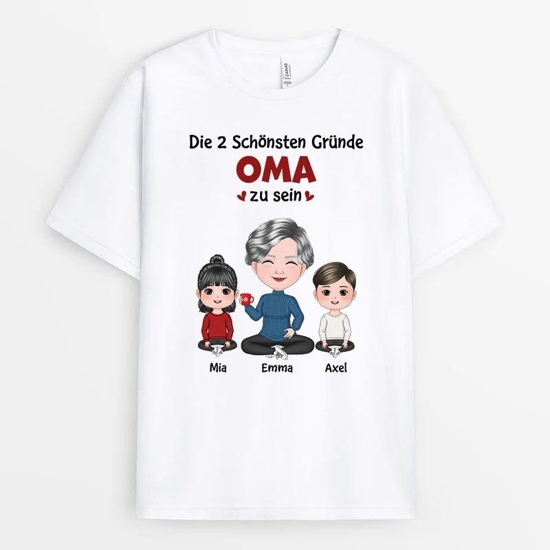 Schönste Gründe Oma Zu Sein - Personalisierte Geschenke | T-Shirt für Mama/Oma
