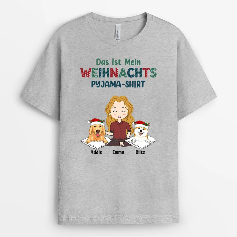Weihnachtspyjama - Personalisierte Geschenke | T-Shirt für Hundebesitzer
