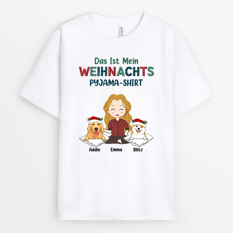 Weihnachtspyjama - Personalisierte Geschenke | T-Shirt für Hundebesitzer