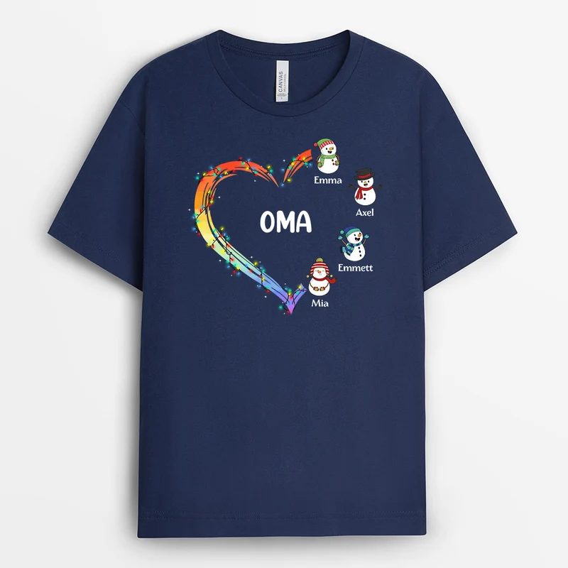 Weihnachtsherzen - Personalisierte Geschenke | T-Shirt für Mama/Oma